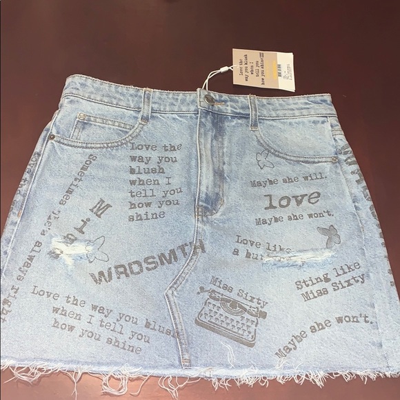 Miss Sixty Dresses & Skirts - Miss Sixty WRDSMTH with words denim mini skirt